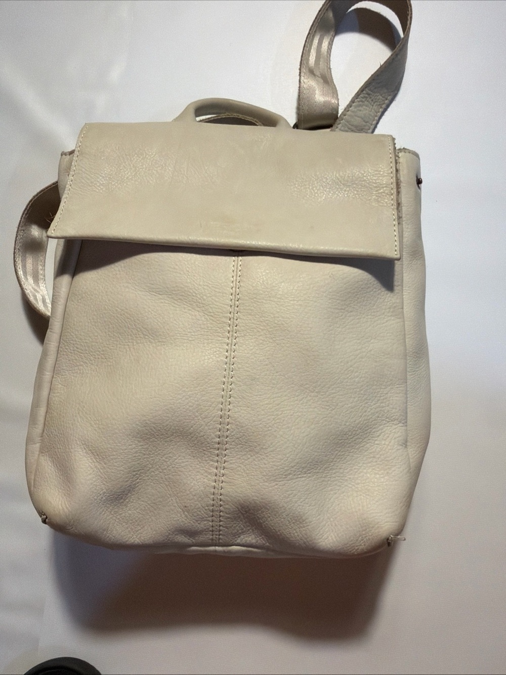 American Leather Co Liberty Small Backpack Cream Soft Leather Bag - Picture 11 of 14
